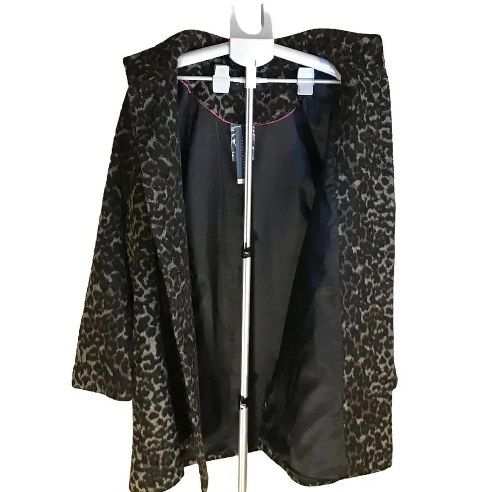 Investments Leopard Print Wool Blend Coat Women’s Size 16W NWT